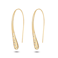 Boucles d'oreilles dorées Or jaune 18k assemblées d'Oxyde de zirconium - Maison Di Giorgio