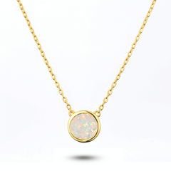 Collier doré Or jaune 18k assemblé d'opale - Maison Di Giorgio