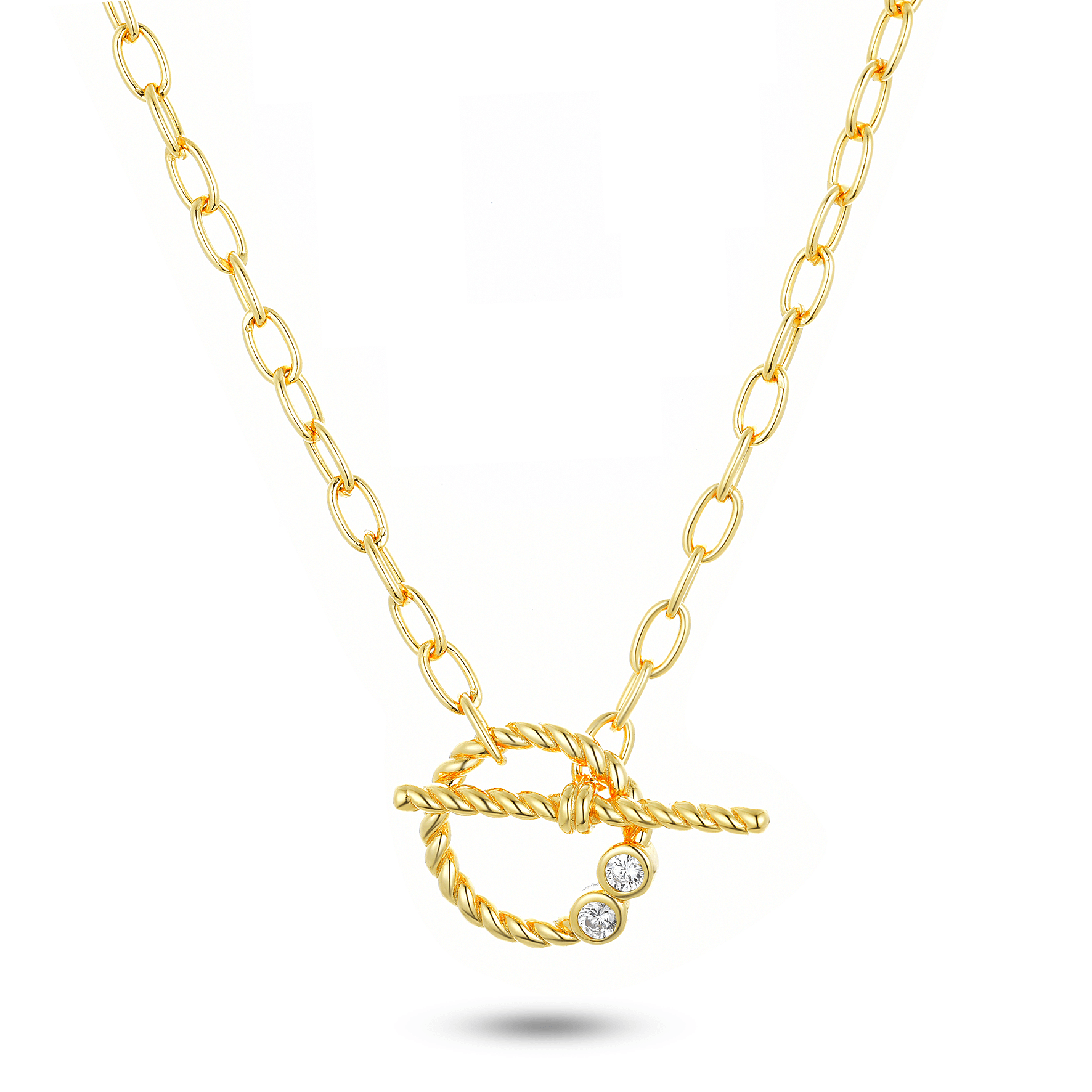 Collier doré Or jaune 18k assemblé d'oxyde de zirconium - Maison Di Giorgio