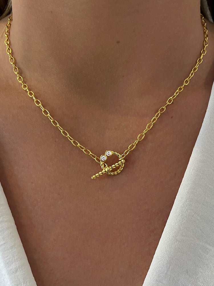 Collier doré Or jaune 18k assemblé d'oxyde de zirconium - Maison Di Giorgio
