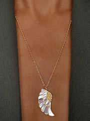Collier doré Or jaune 18k assemblé de Nacre blanche - Maison Di Giorgio
