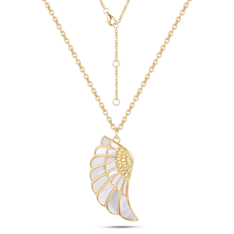 Collier doré Or jaune 18k assemblé de Nacre blanche - Maison Di Giorgio