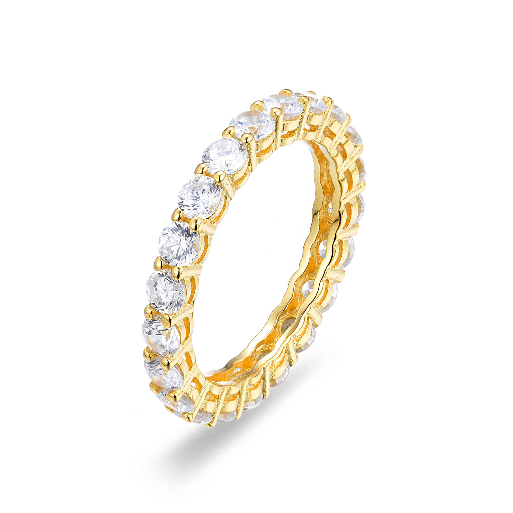 Bague dorée Or jaune 18k assemblée de Oxyde de zirconium - Maison Di Giorgio