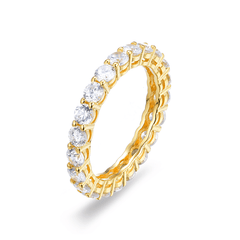 Bague dorée Or jaune 18k assemblée de Oxyde de zirconium - Maison Di Giorgio
