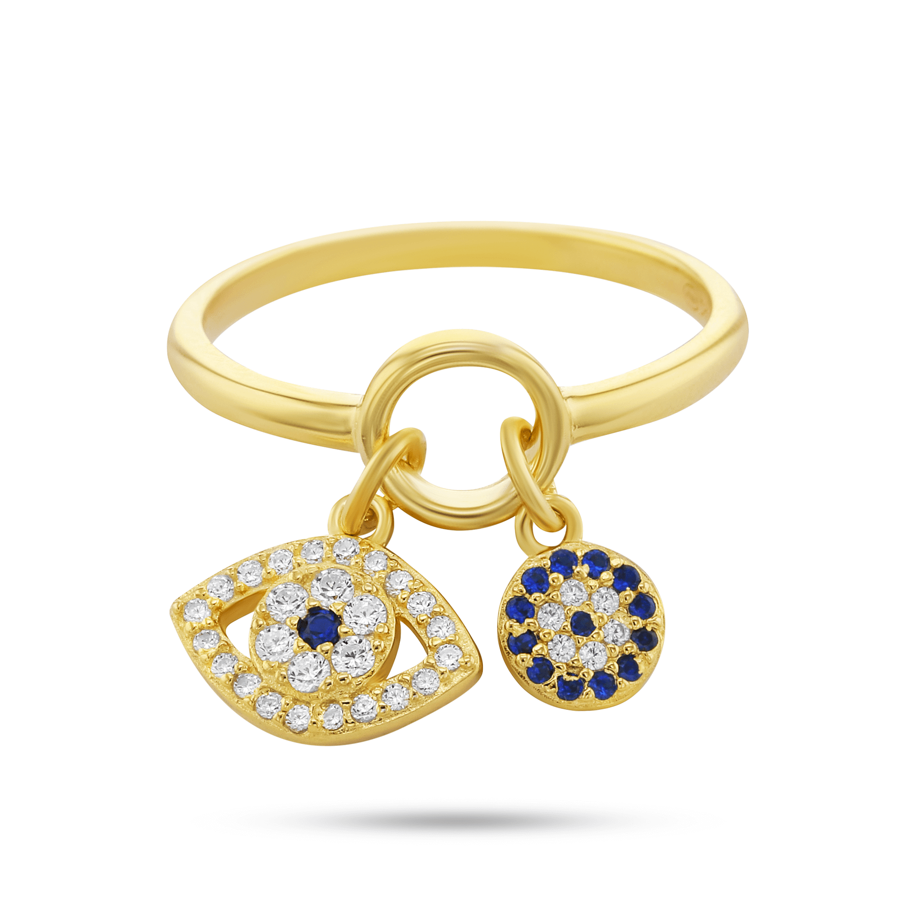 Bague dorée Or jaune 18k assemblée d'Oxyde de zirconium - Maison Di Giorgio