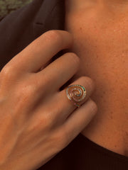 Bague plaquée Rhodium et Or jaune 18k assemblée d'oxyde de zirconium - Maison Di Giorgio