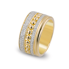 Bague dorée Or jaune 18k assemblée d'Oxyde de zirconium - Maison Di Giorgio