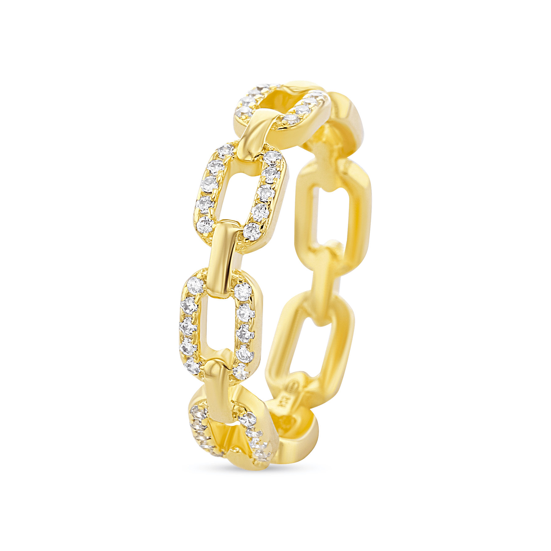 Bague dorée Or jaune 18k assemblée d'oxyde de zirconium - Maison Di Giorgio