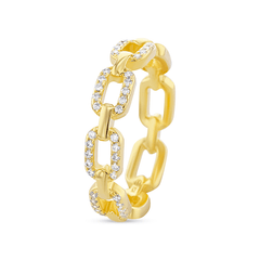 Bague dorée Or jaune 18k assemblée d'oxyde de zirconium - Maison Di Giorgio