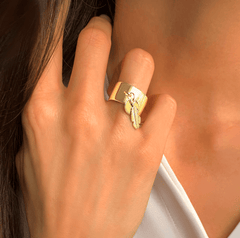 Bague dorée Or jaune 18k - Maison Di Giorgio