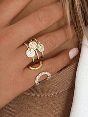 Bague dorée Or jaune 18k assemblée d'Oxyde de zirconium - Maison Di Giorgio