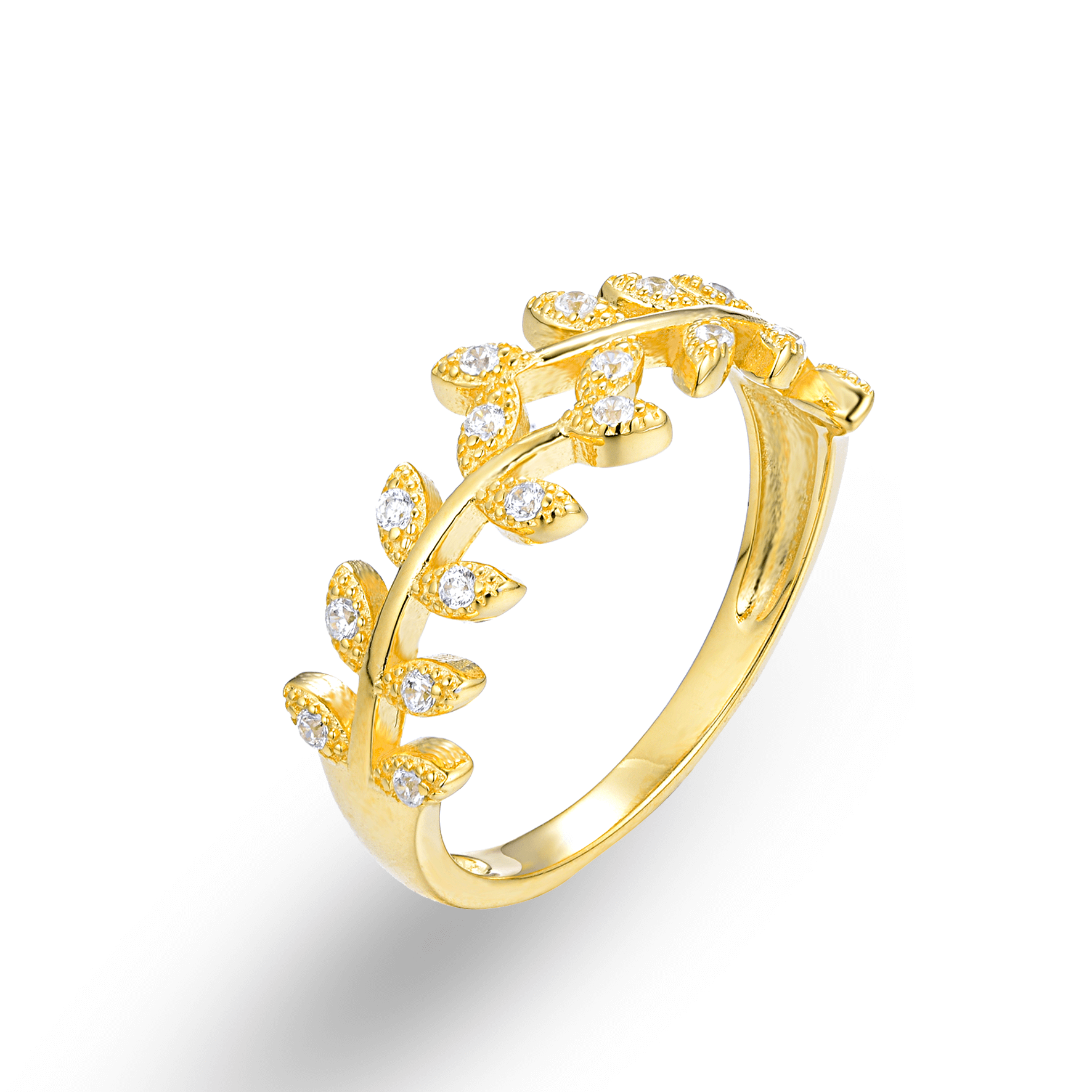 Bague dorée Or jaune 18k assemblée d'oxyde de zirconium - Maison Di Giorgio