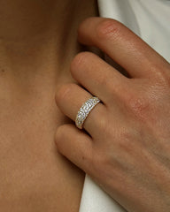 Bague dorée Or jaune 18k assemblée d'Oxyde de zirconium - Maison Di Giorgio