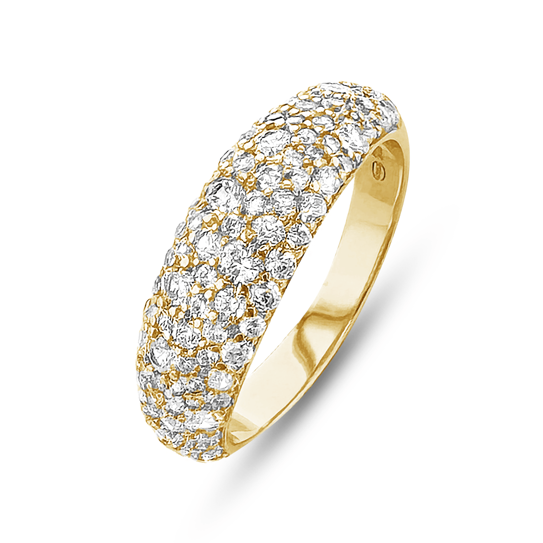 Bague dorée Or jaune 18k assemblée d'Oxyde de zirconium - Maison Di Giorgio