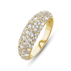 Bague dorée Or jaune 18k assemblée d'Oxyde de zirconium - Maison Di Giorgio