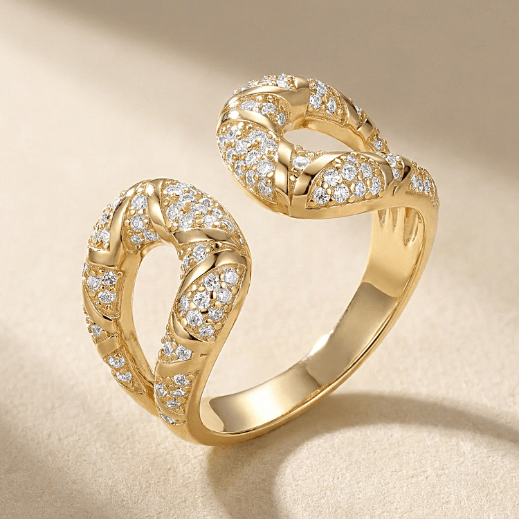 Bague - Dorée à l'Or jaune fin, Oxyde de zirconium - Maison Di Giorgio