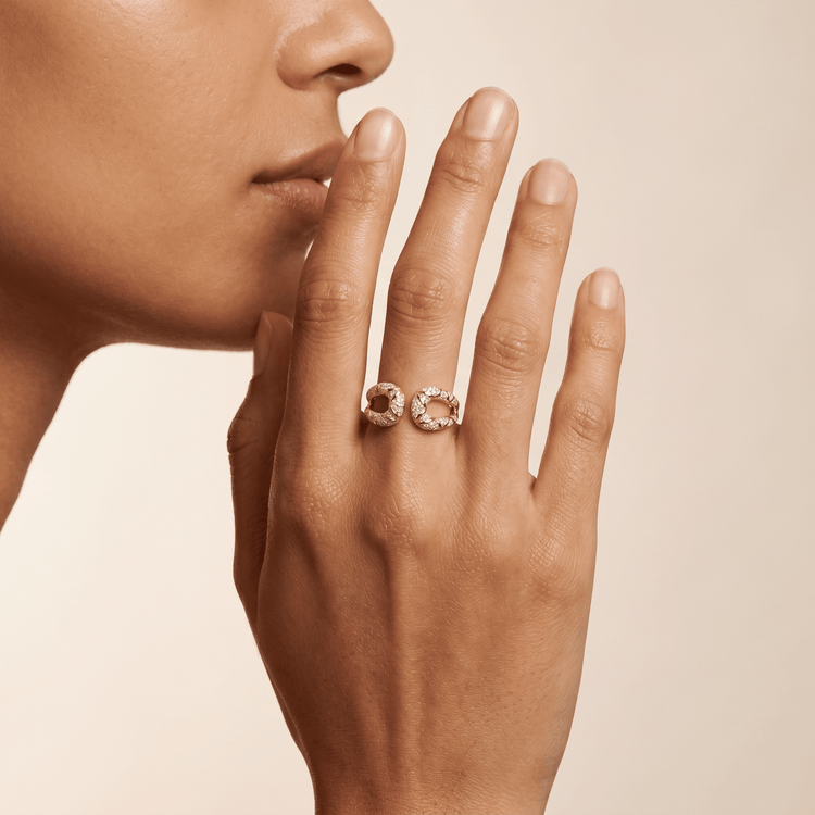 Bague - Dorée à l'Or jaune fin, Oxyde de zirconium - Maison Di Giorgio