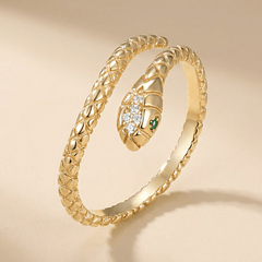 Bague - Dorée à l'Or jaune fin, Oxyde de zirconium - Maison Di Giorgio