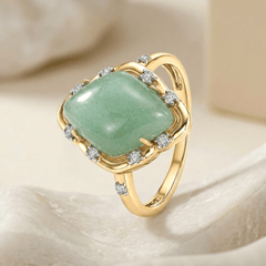 Bague - Dorée Or jaune 18k et Argentée, Quartz, Oxyde de zirconium - Maison Di Giorgio
