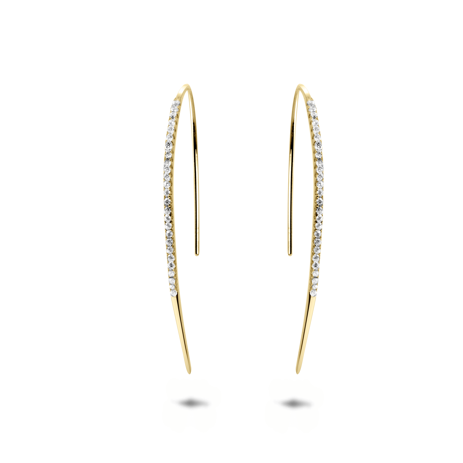 Boucles d'oreilles dorées Or jaune 18k assemblées d'oxyde de zirconium - Maison Di Giorgio