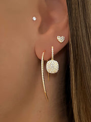 Boucles d'oreilles dorées Or jaune 18k assemblées d'oxyde de zirconium - Maison Di Giorgio