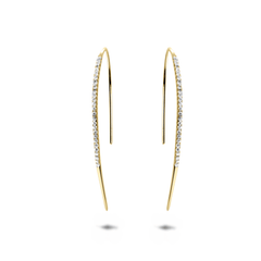 Boucles d'oreilles dorées Or jaune 18k assemblées d'oxyde de zirconium - Maison Di Giorgio