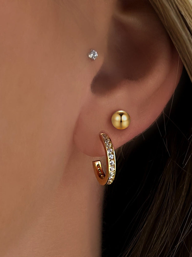 Boucles d'oreilles dorées Or jaune 18k - Maison Di Giorgio