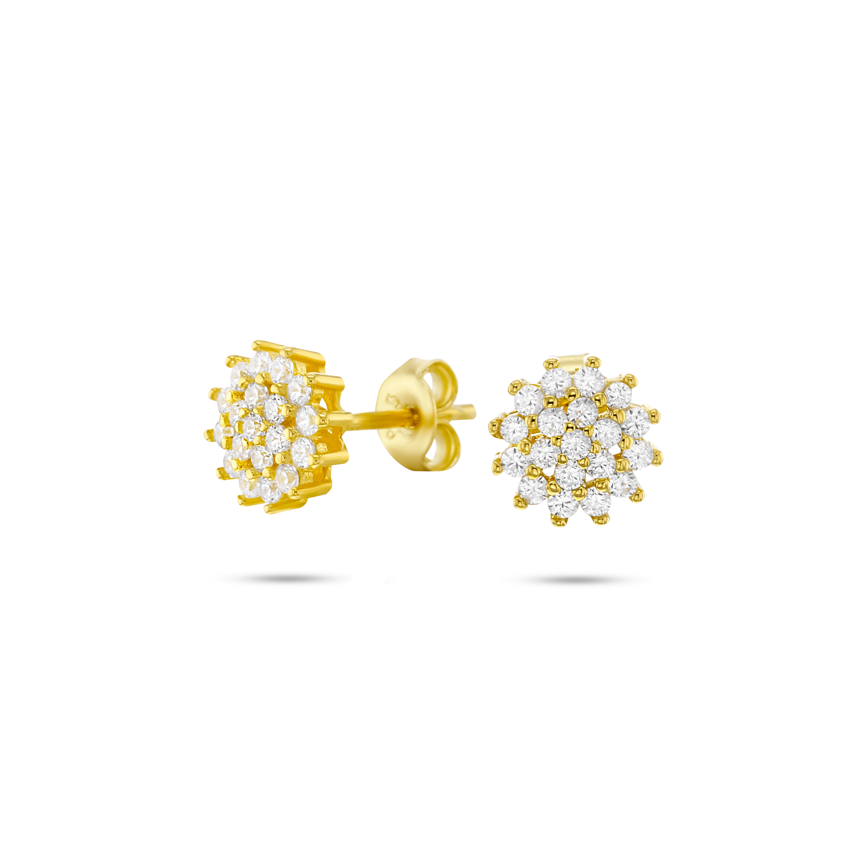 Boucles d'oreilles dorées Or jaune 18k assemblées d'Oxyde de zirconium - Maison Di Giorgio