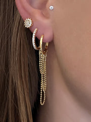 Boucles d'oreilles dorées Or jaune 18k assemblées d'Oxyde de zirconium - Maison Di Giorgio
