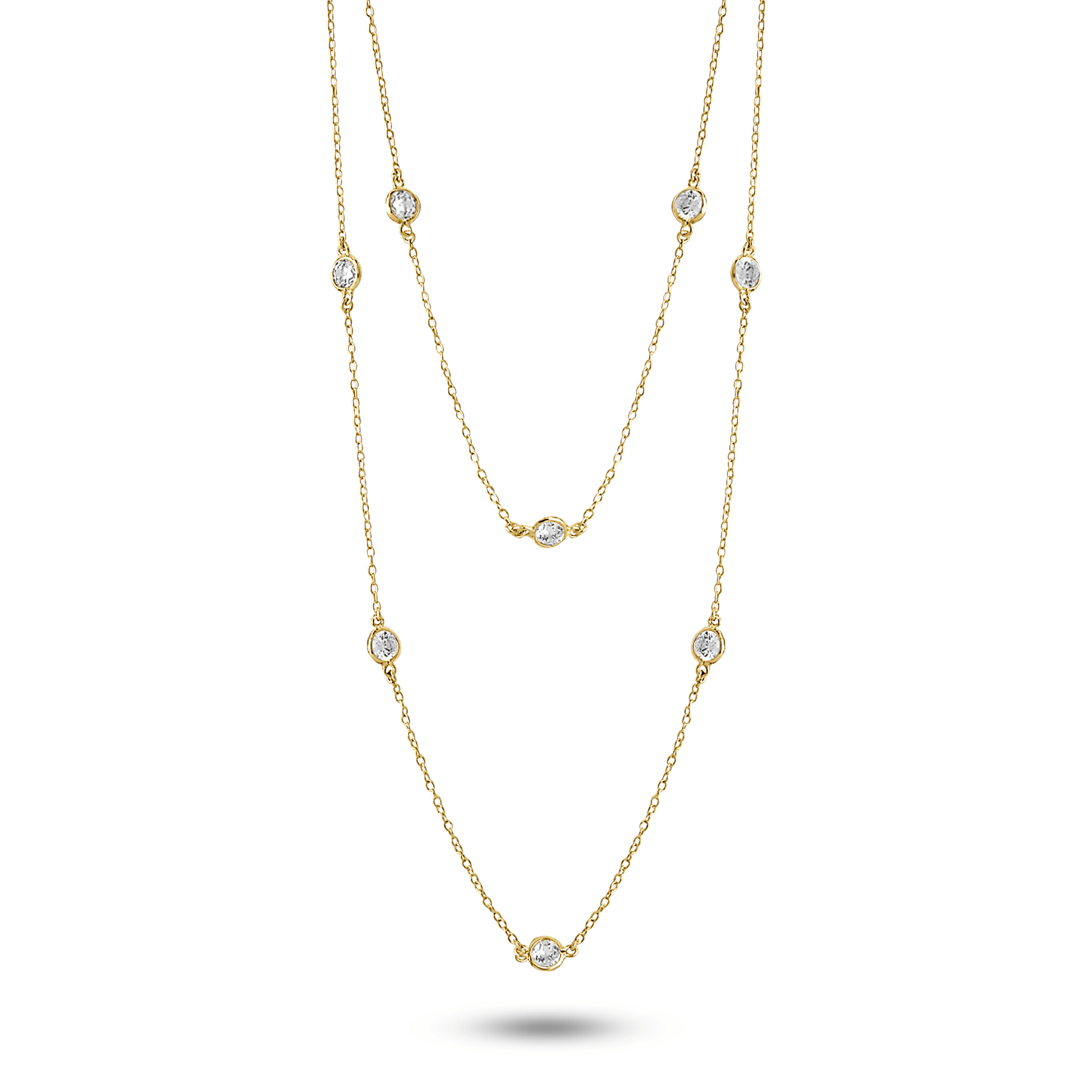 Collier doré Or jaune 18k assemblé d'oxyde de zirconium - Maison Di Giorgio