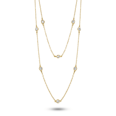Collier doré Or jaune 18k assemblé d'oxyde de zirconium - Maison Di Giorgio