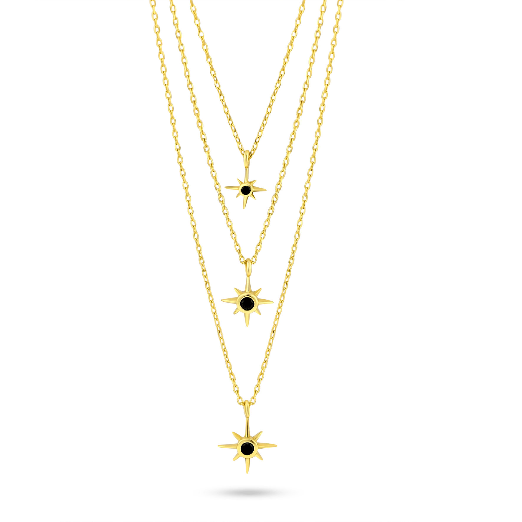 Collier doré Or jaune 18k assemblé d'oxyde de zirconium noir - Maison Di Giorgio