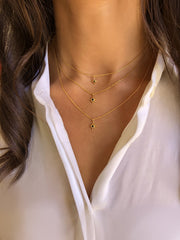 Collier doré Or jaune 18k assemblé d'oxyde de zirconium noir - Maison Di Giorgio