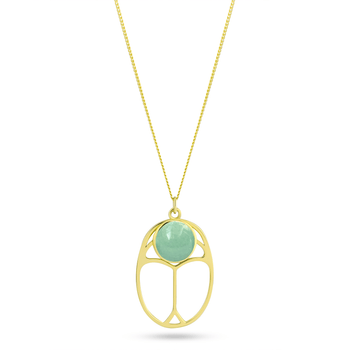 Collier doré Or jaune 18k, Amazonite - Maison Di Giorgio