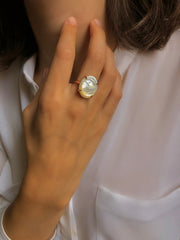 Bague dorée Or jaune 18k assemblée de Nacre - Maison Di Giorgio