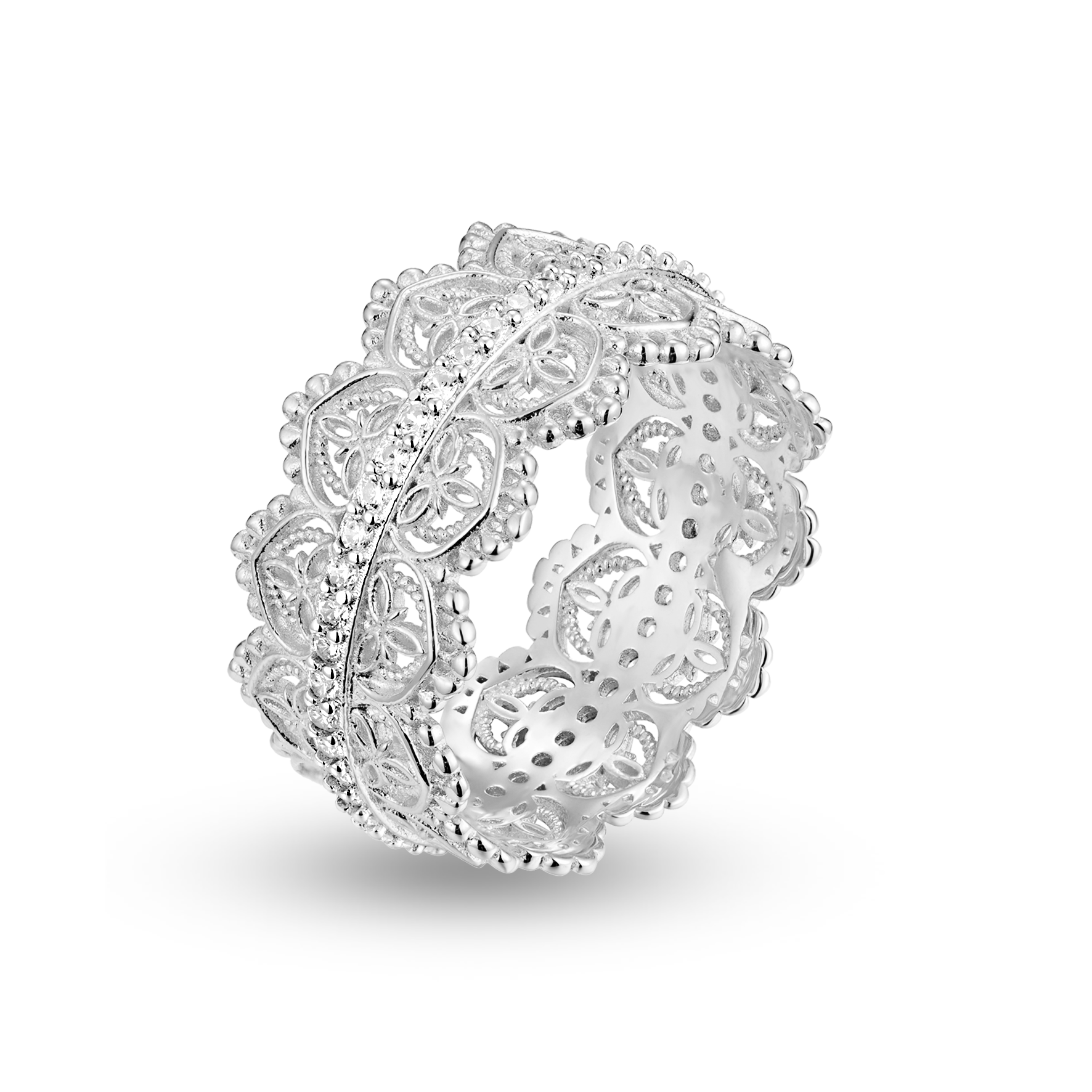 Bague plaquée Argent assemblée d'oxyde de zirconium - Maison Di Giorgio