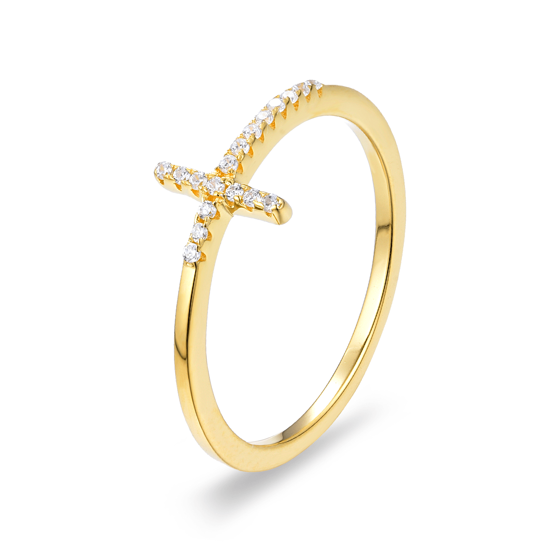 Bague dorée Or jaune 18k assemblée d'oxyde de zirconium - Maison Di Giorgio