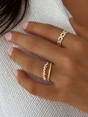 Bague dorée Or jaune 18k assemblée d'Oxyde de zirconium - Maison Di Giorgio