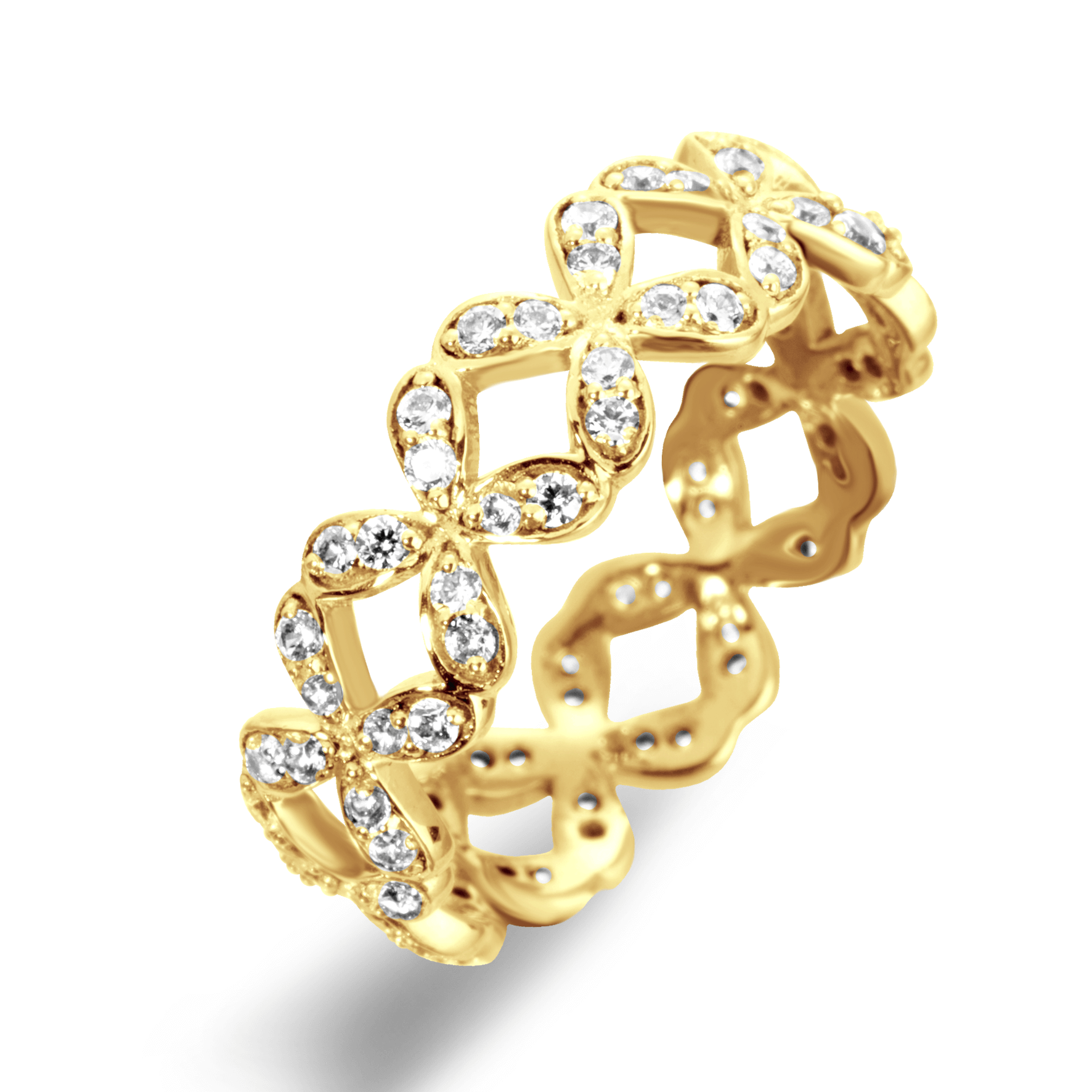 Bague dorée Or jaune 18k assemblée d'Oxyde de zirconium - Maison Di Giorgio