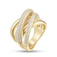 Bague dorée Or jaune 18k assemblée d'Oxyde de zirconium - Maison Di Giorgio
