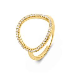 Bague dorée Or jaune 18k assemblée d'Oxyde de zirconium - Maison Di Giorgio