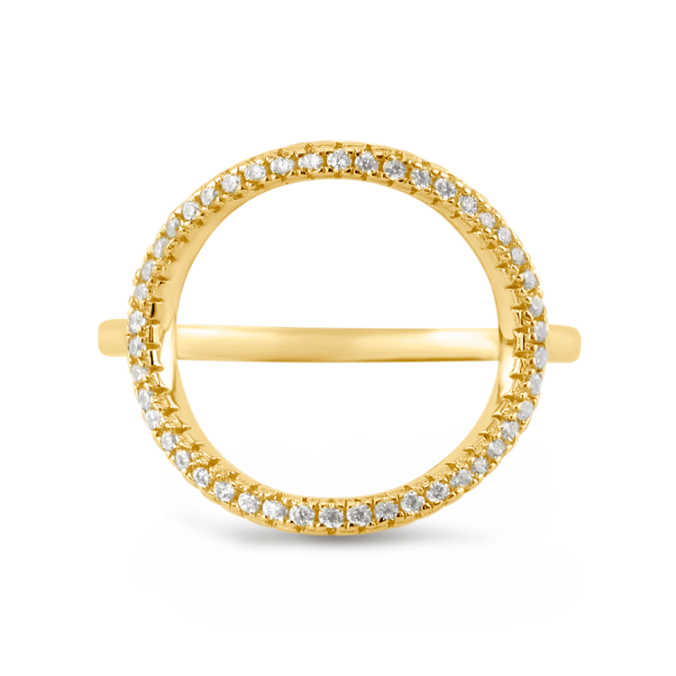 Bague dorée Or jaune 18k assemblée d'Oxyde de zirconium - Maison Di Giorgio