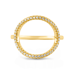 Bague dorée Or jaune 18k assemblée d'Oxyde de zirconium - Maison Di Giorgio