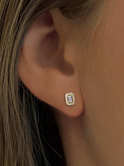 Boucles d'oreilles dorées Or jaune 18k assemblées d'oxyde de zirconium - Maison Di Giorgio