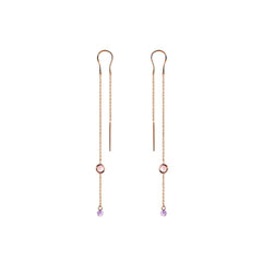 Boucles d'oreilles en Argent 925 doré Or rose 18k assemblées d'Améthyste et Quartz rose - Maison Di Giorgio