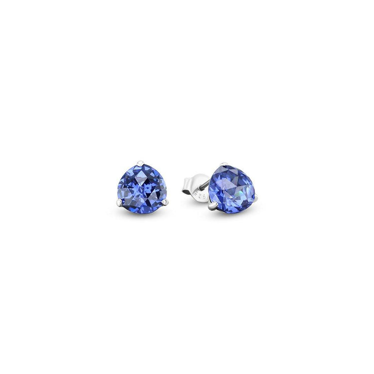 Boucles d'oreilles en Argent 925 plaqué Rhodium assemblées de Quartz bleu - Maison Di Giorgio
