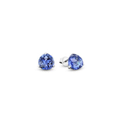 Boucles d'oreilles en Argent 925 plaqué Rhodium assemblées de Quartz bleu - Maison Di Giorgio