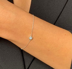 Bracelet en Argent 925 plaqué Rhodium assemblé de Diamant HSI - Maison Di Giorgio