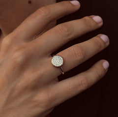 Bague en Argent 925 plaqué Rhodium et Or rose 18k assemblée d'oxyde de zirconium - Maison Di Giorgio