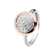 Bague en Argent 925 plaqué Rhodium et Or rose 18k assemblée d'oxyde de zirconium - Maison Di Giorgio